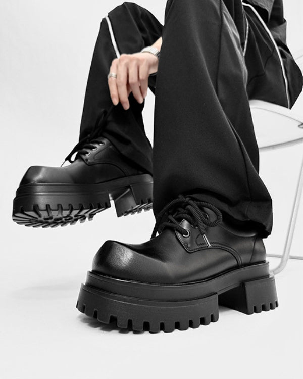 Armor Chunky Leather Derby Boots