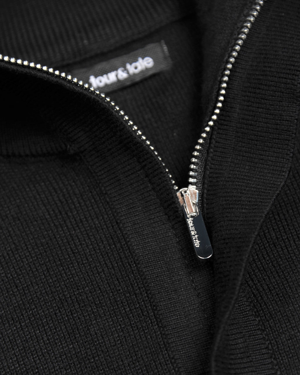 Black Half-Zip Mock Neck Sweater