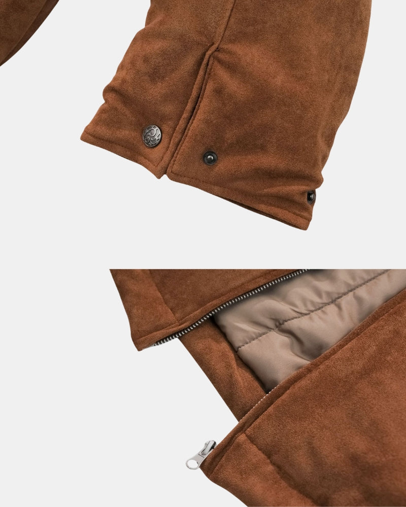 Vintage Suede Bomber Jacket