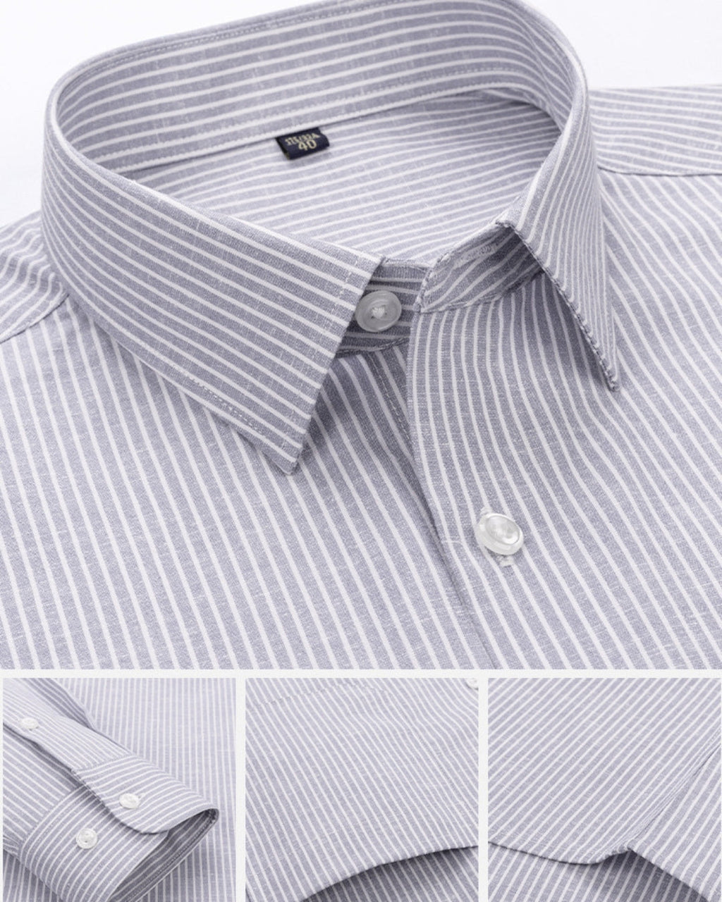 Stripe Oxford Shirt - Light Grey