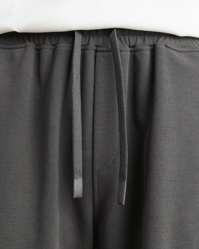 Wide Relaxed Jogger Shorts with Drawstrings
