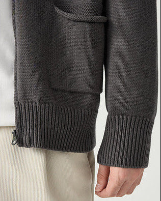 The Mo Maike UrbanCraft Thick Knit Half-Turtleneck Cardigan