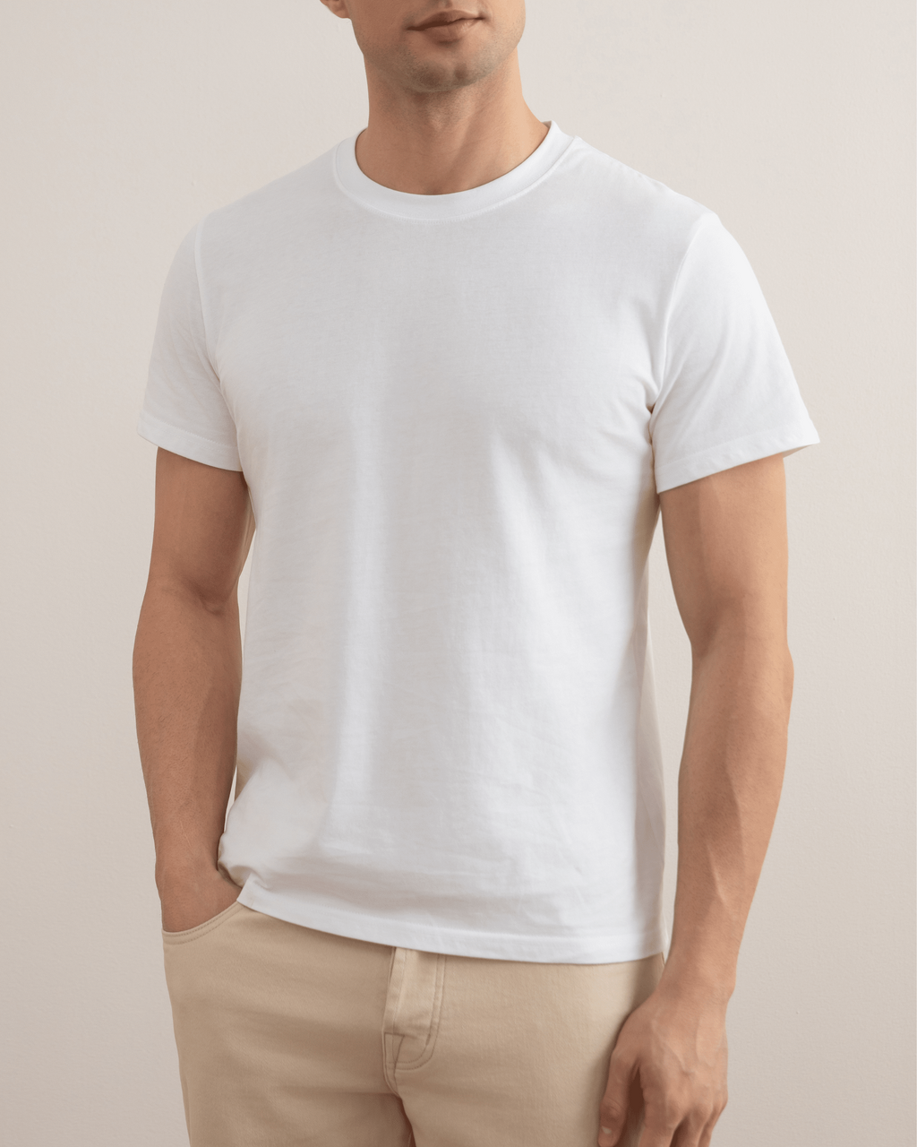 White Slim fit Crew-neck T-shirt
