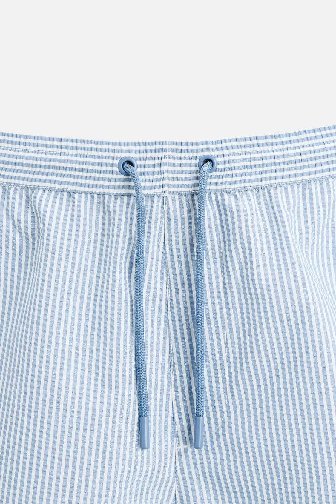 SEERSUCKER MID-LENGTH SWIMMING TRUNKS - Ocean Blue