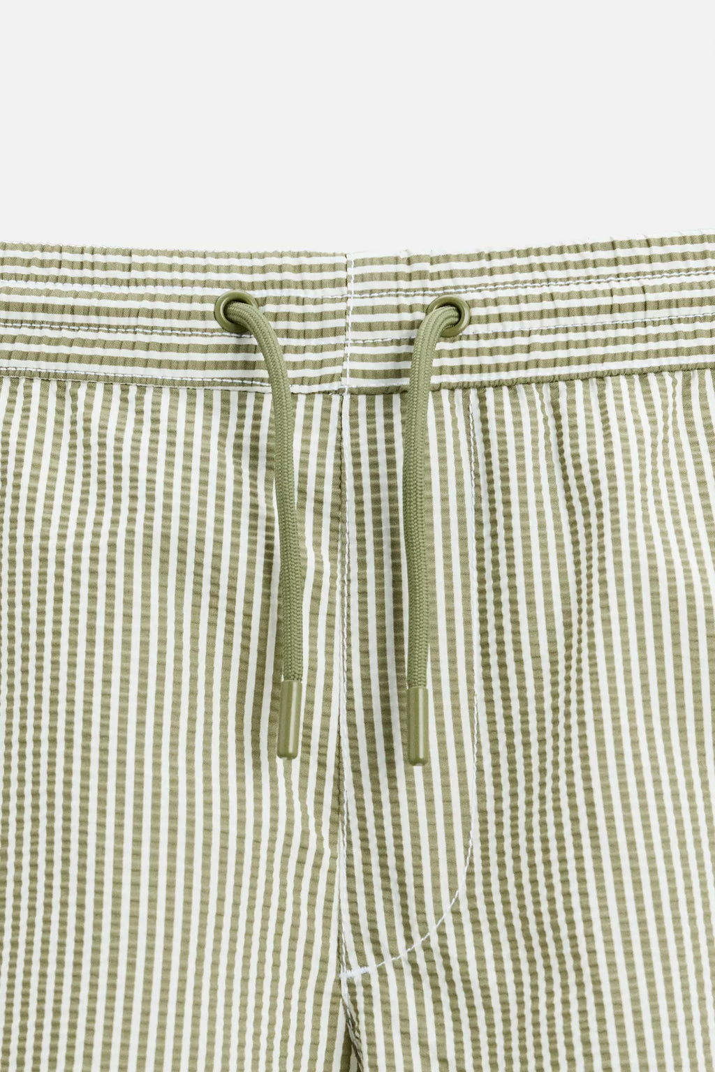 SEERSUCKER MID-LENGTH SWIMMING TRUNKS - Green