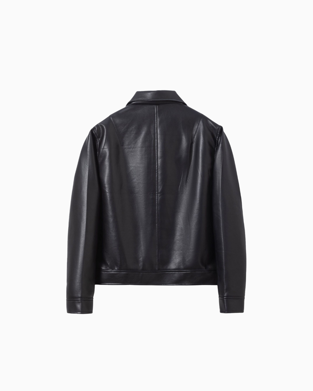 Classic Black Leather Zip Jacket