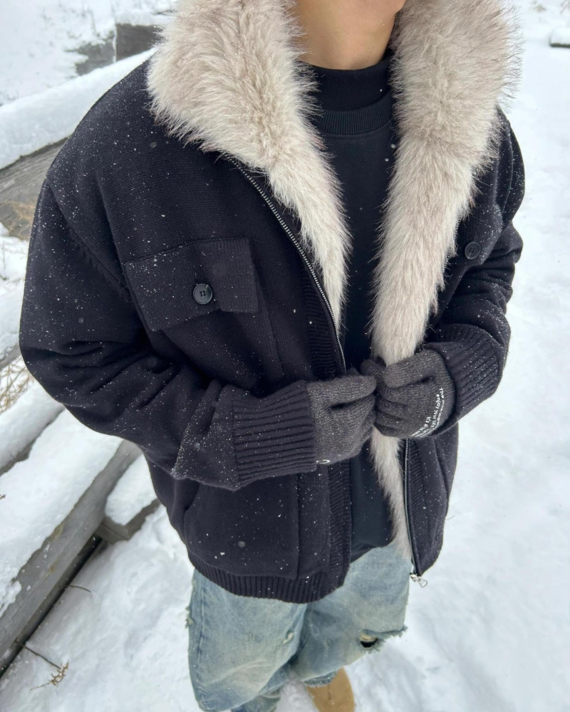 Faux‑Fur Collar Utility Jacket