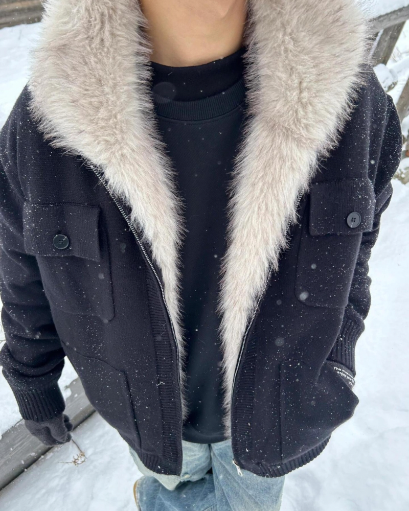 Faux‑Fur Collar Utility Jacket