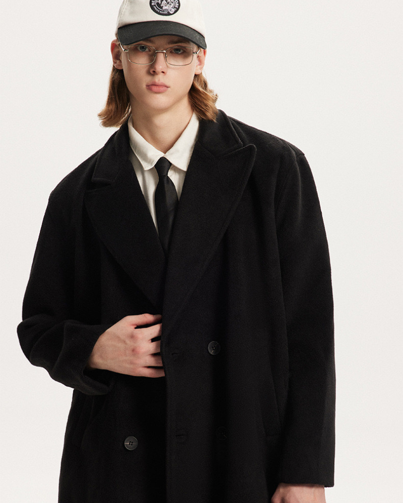 Classic Double‑Breasted Wool Overcoat