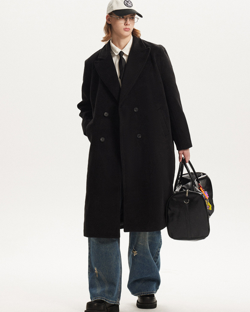 Classic Double‑Breasted Wool Overcoat