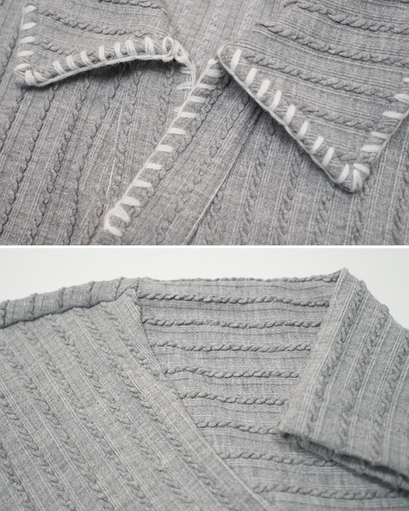 Ribbed Knit Polo Shirt