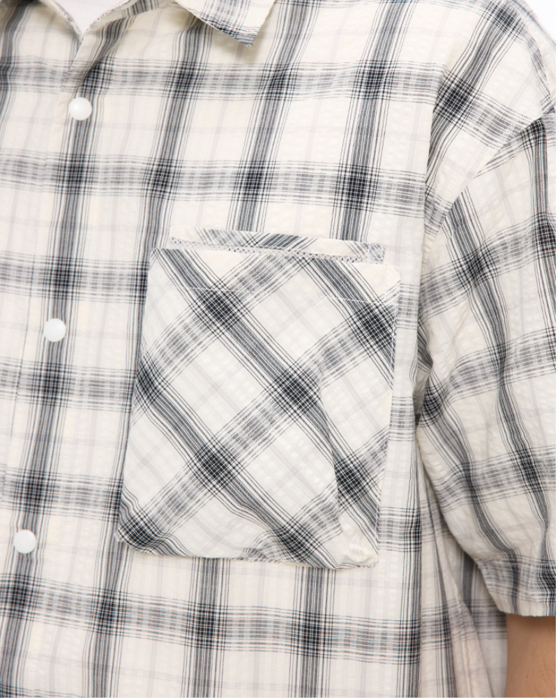 Relaxed Fit Plaid Short‑Sleeve Shirt