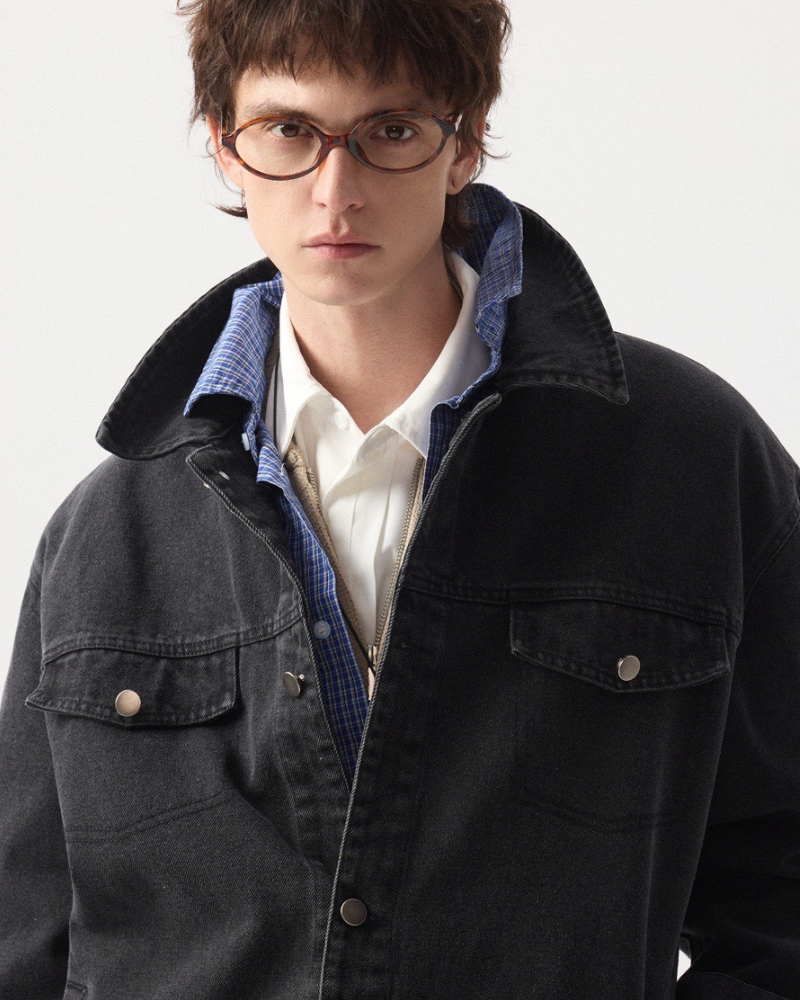 Layered Denim Overshirt Jacket