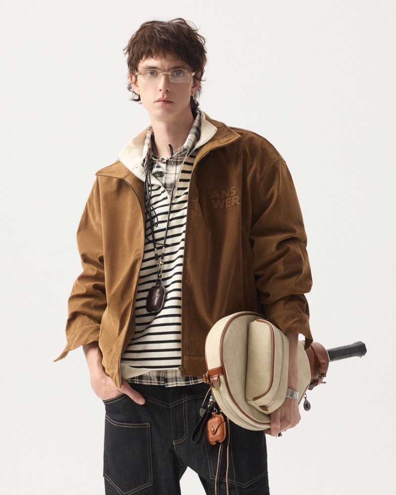 Answer Embroidered Zip Jacket