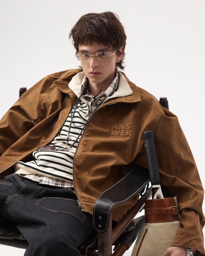 Answer Embroidered Zip Jacket