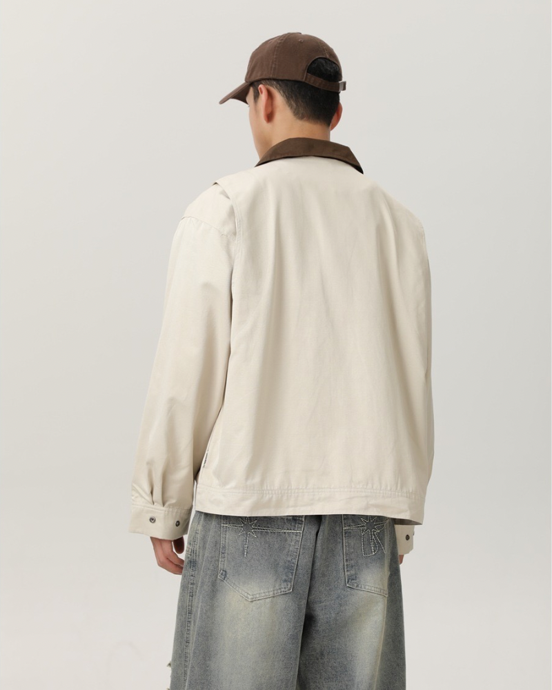 Stone Canvas Zip Jacket