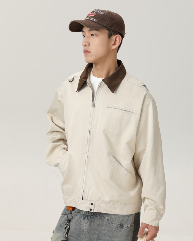 Stone Canvas Zip Jacket