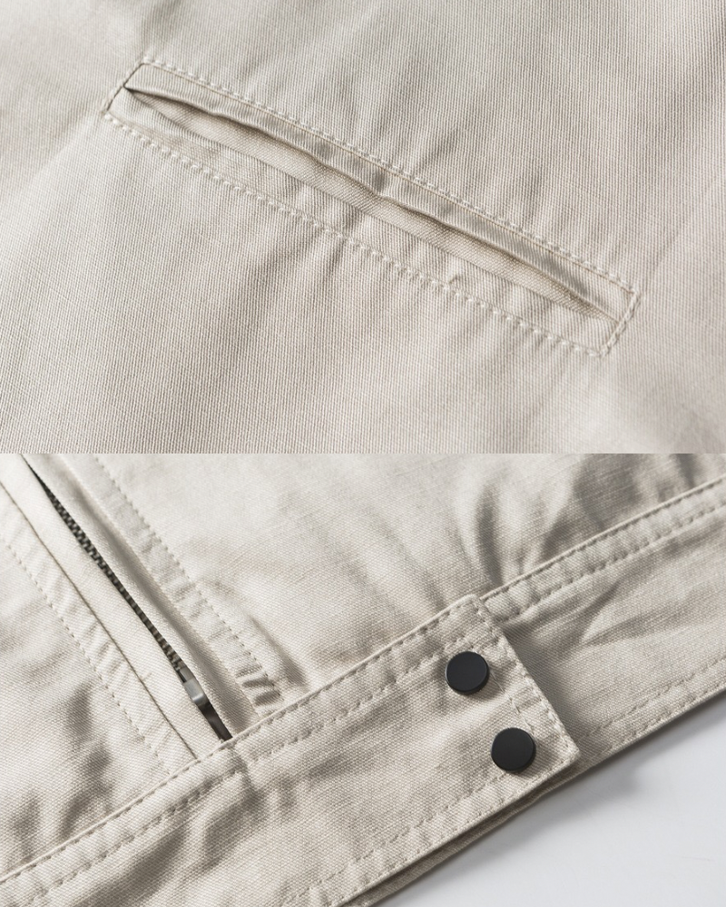 Stone Canvas Zip Jacket