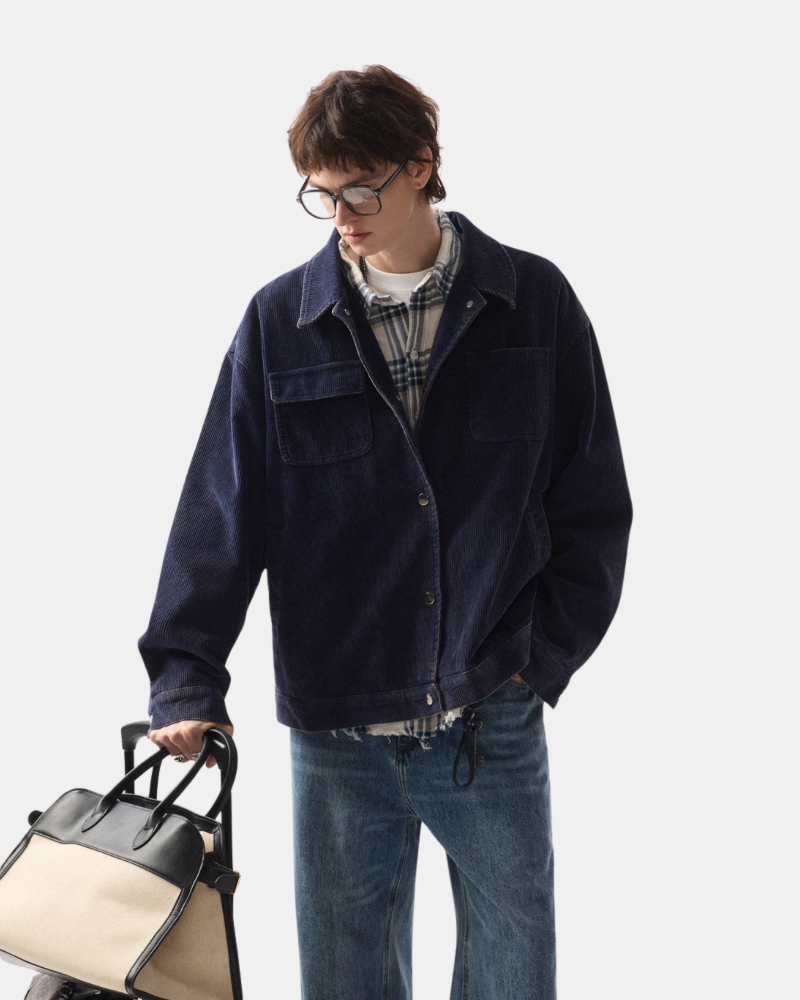 Indigo Corduroy Overshirt Jacket