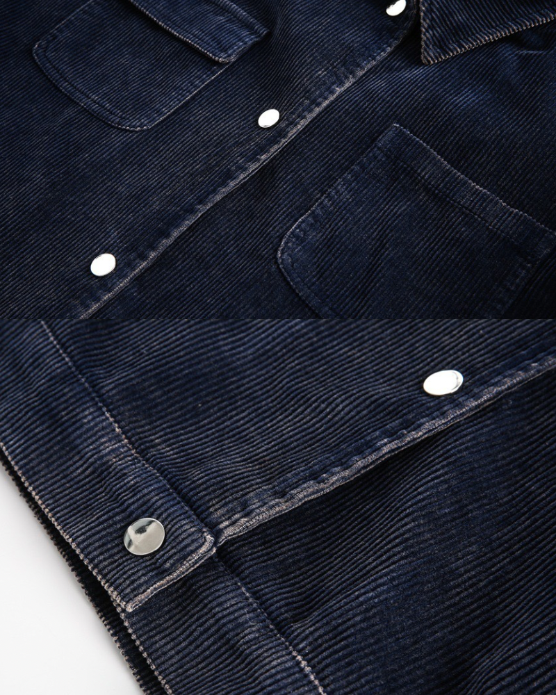 Indigo Corduroy Overshirt Jacket