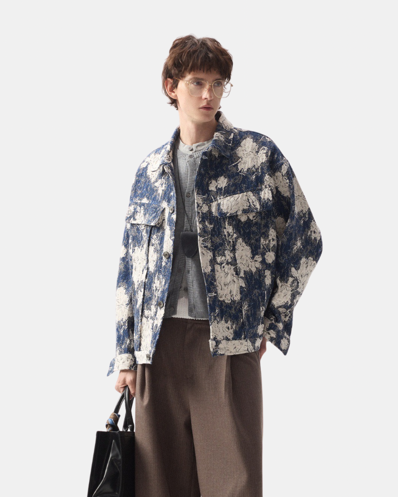 Indigo Abstract Overshirt Jacket