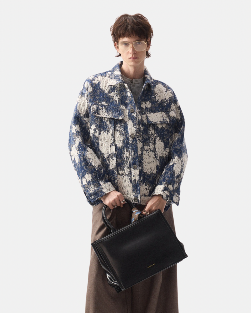 Indigo Abstract Overshirt Jacket