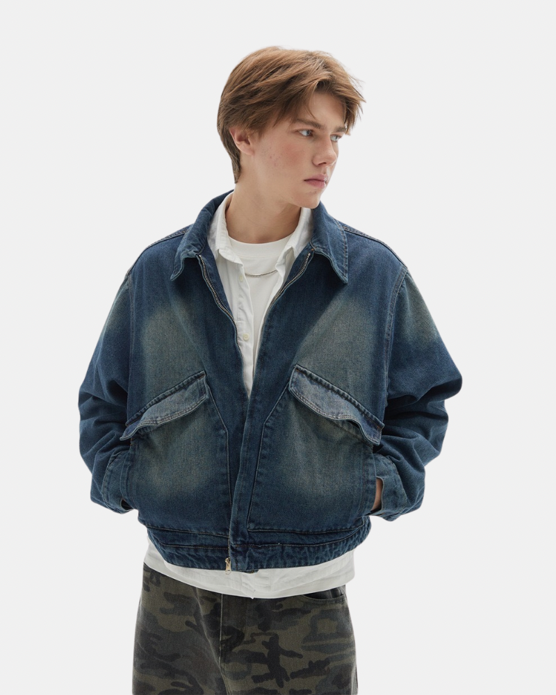 Vintage Wash Utility Denim Jacket