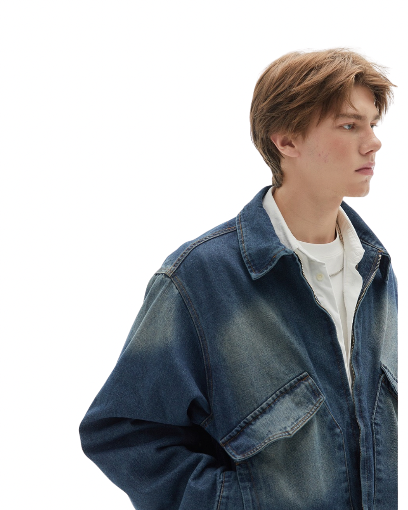 Vintage Wash Utility Denim Jacket
