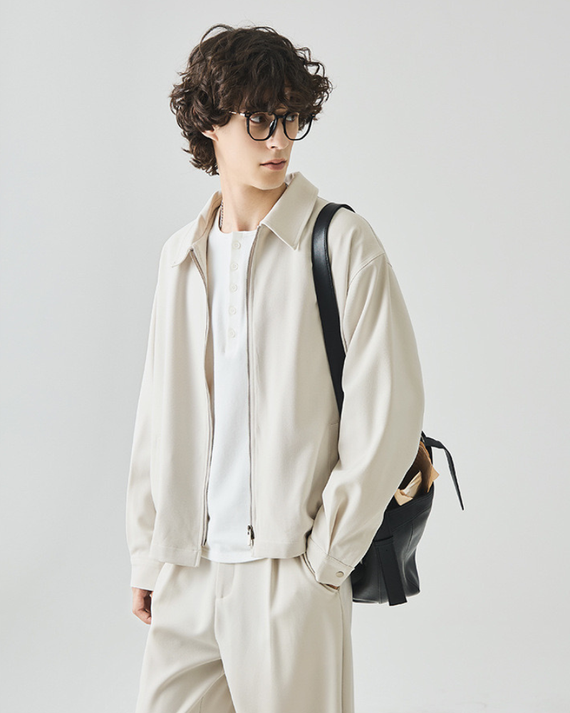 Minimalist Zip‑Up Overshirt Jacket