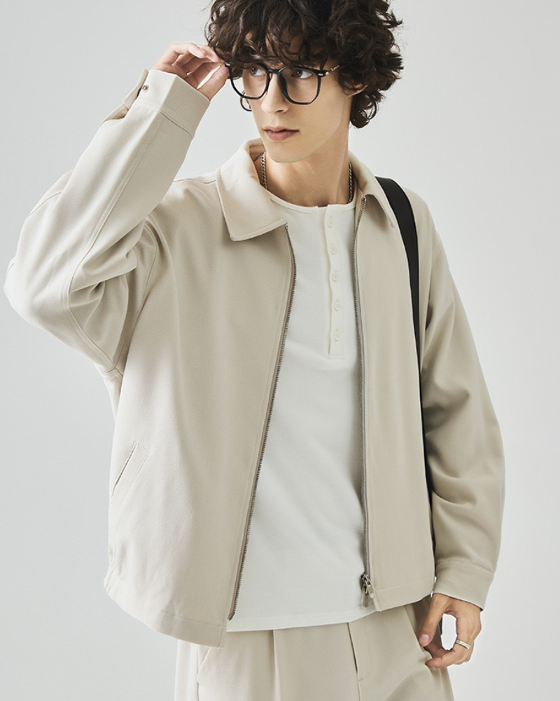 Minimalist Zip‑Up Overshirt Jacket