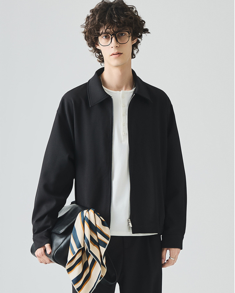 Minimalist Zip‑Up Overshirt Jacket