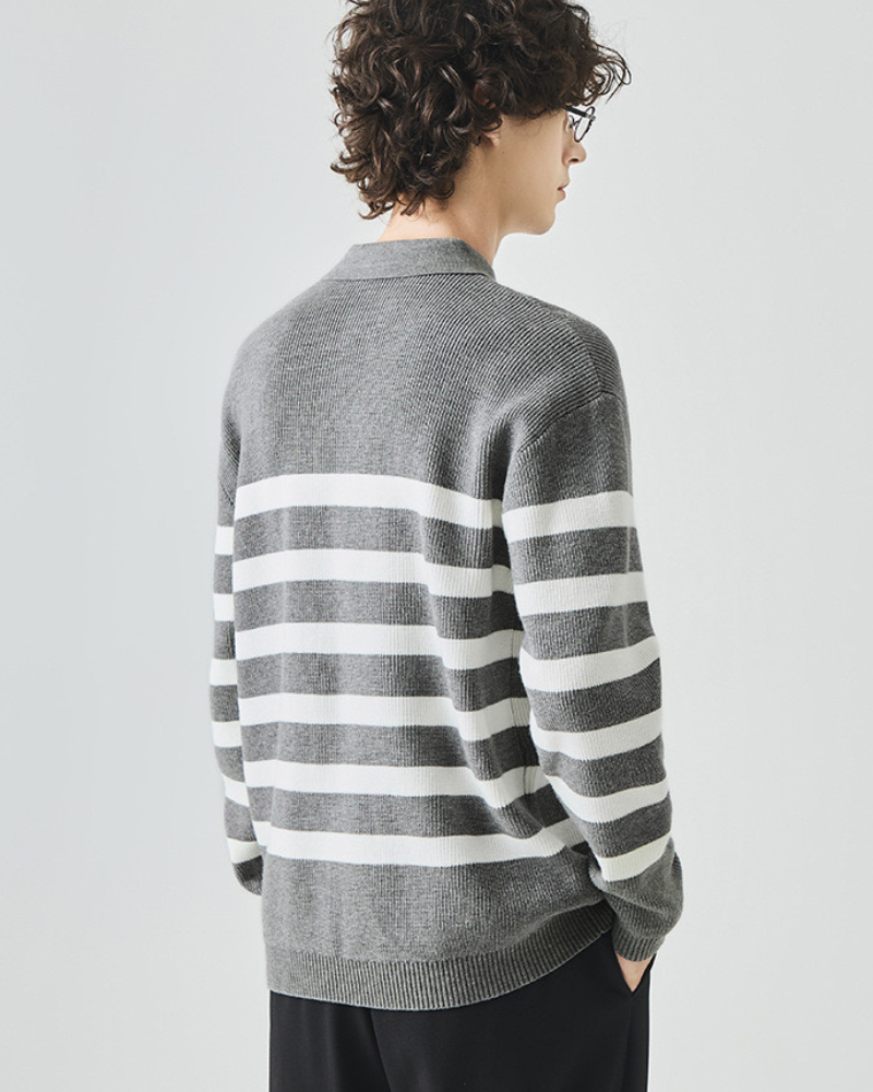 Striped Polo Shirt Long Sleeve
