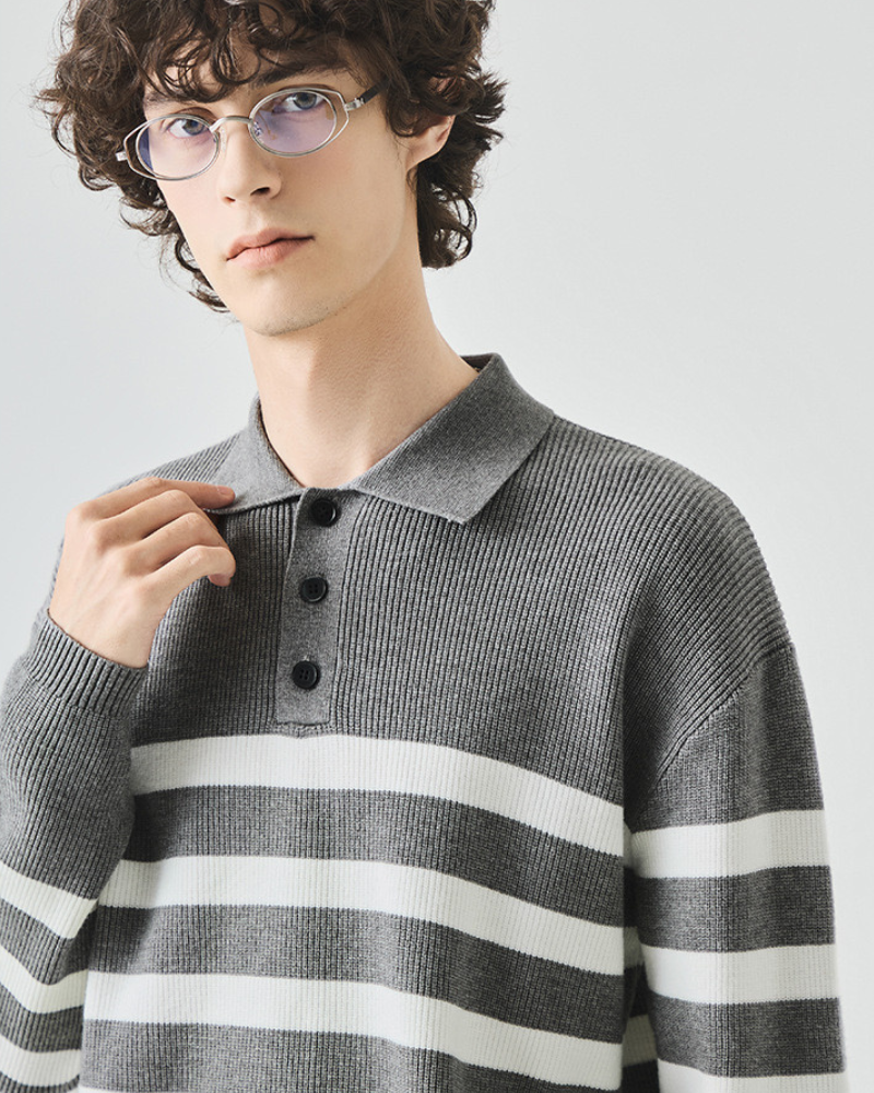 Striped Polo Shirt Long Sleeve