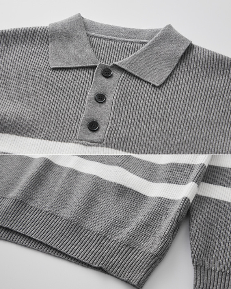 Striped Polo Shirt Long Sleeve