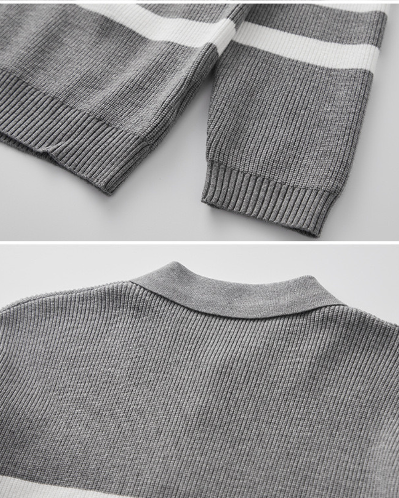 Striped Polo Shirt Long Sleeve