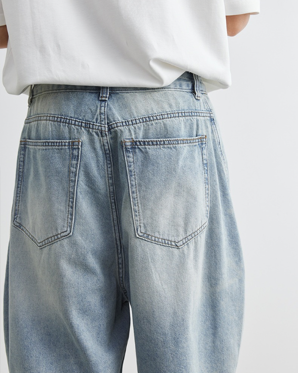 Light Wash 5-Pocket Denim Over the Knee Shorts