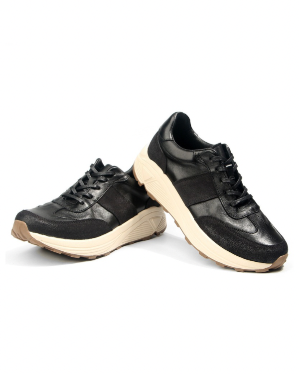 Black Trail Leather Sneakers