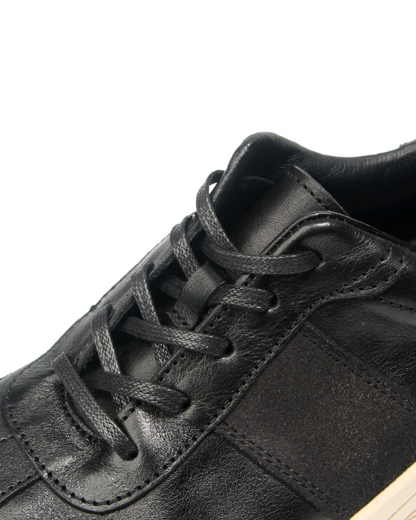 Black Trail Leather Sneakers