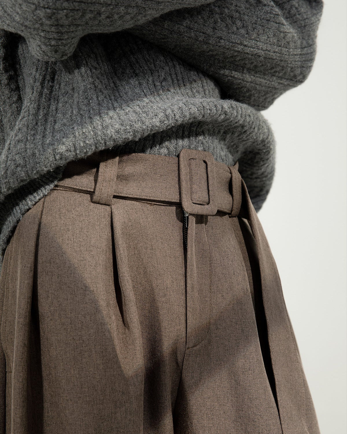 Wool-Blend Wide-Leg Trousers