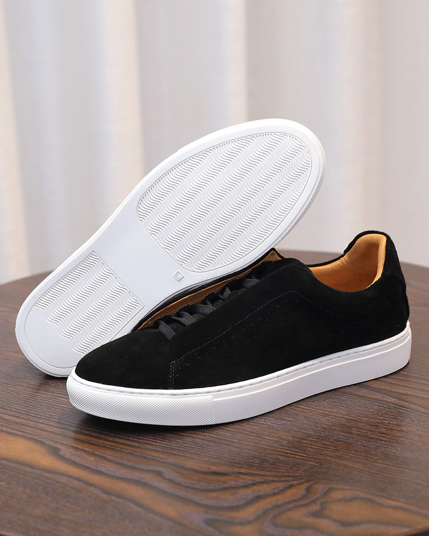 The Softey Suede Low Sneakers - Black Night