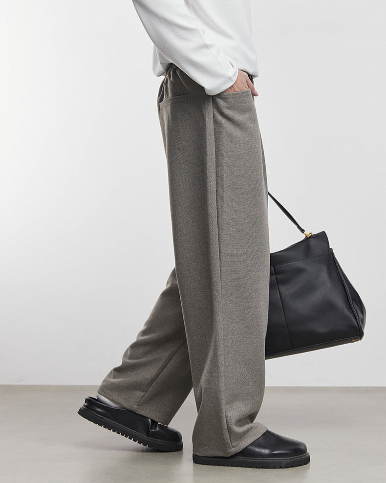 Simple Silhouette 370G Heavyweight Wide Leg Casual Pants