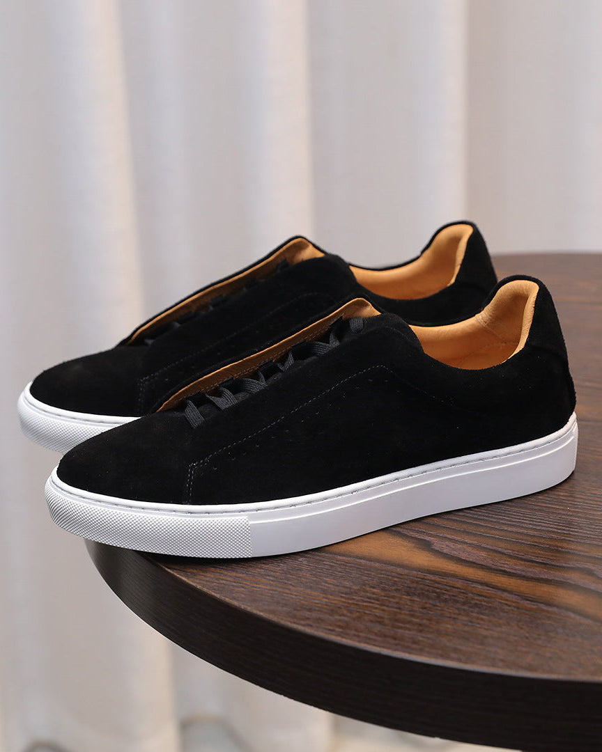 The Softey Suede Low Sneakers - Black Night