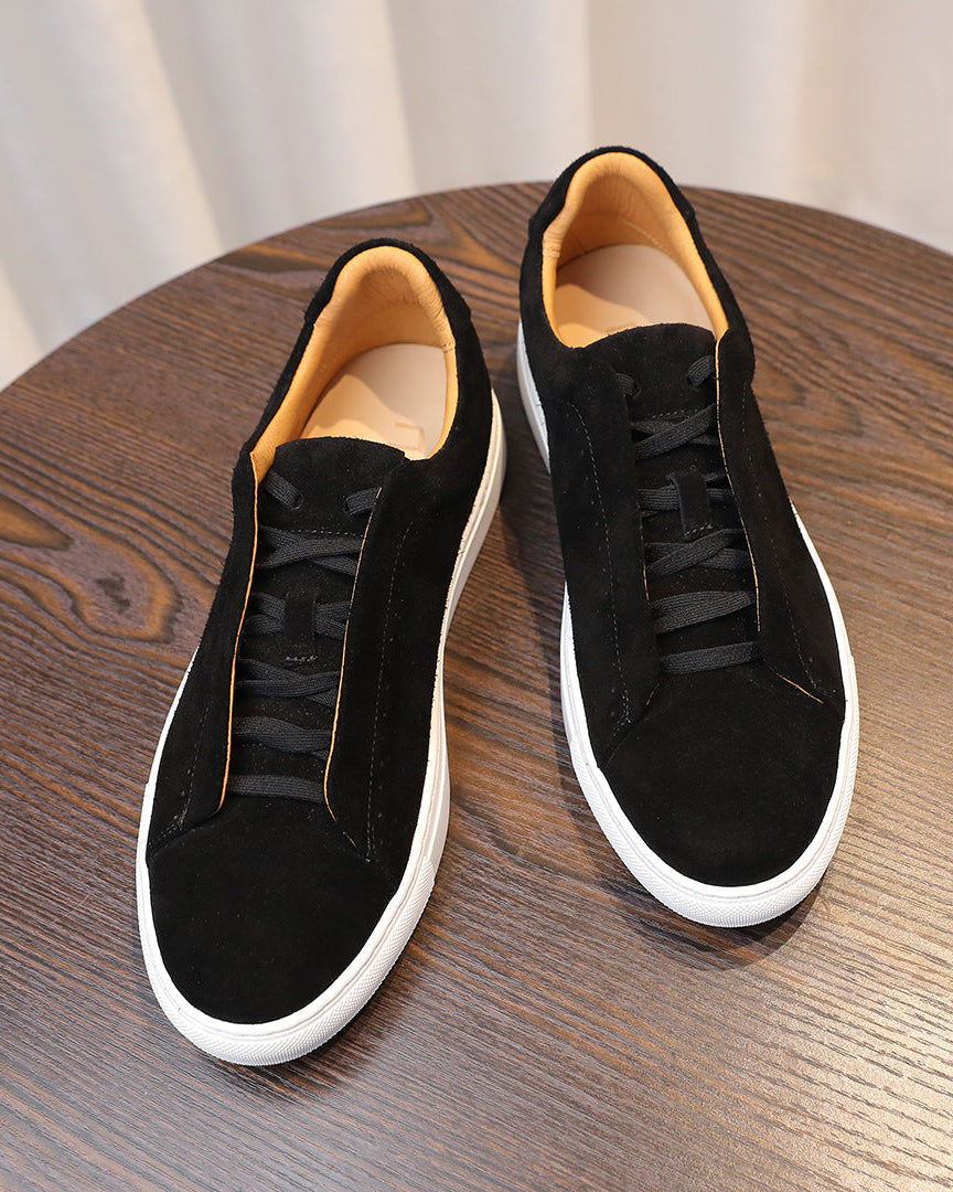 The Softey Suede Low Sneakers - Black Night