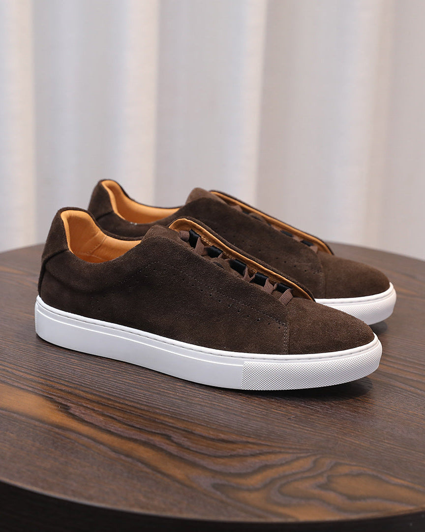 The Softey Suede Low Sneakers - brown