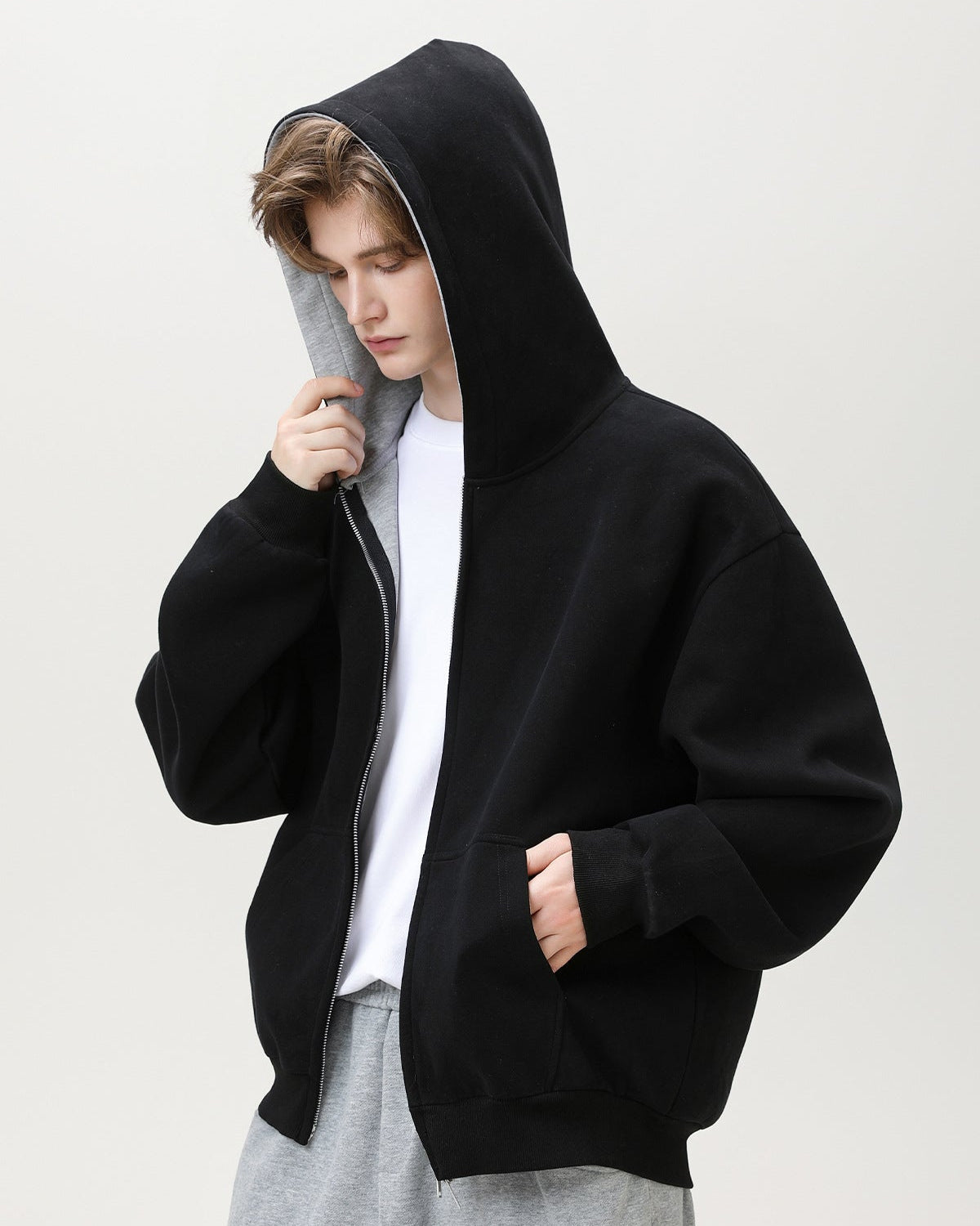 Reversible Oversized Zip Hoodie