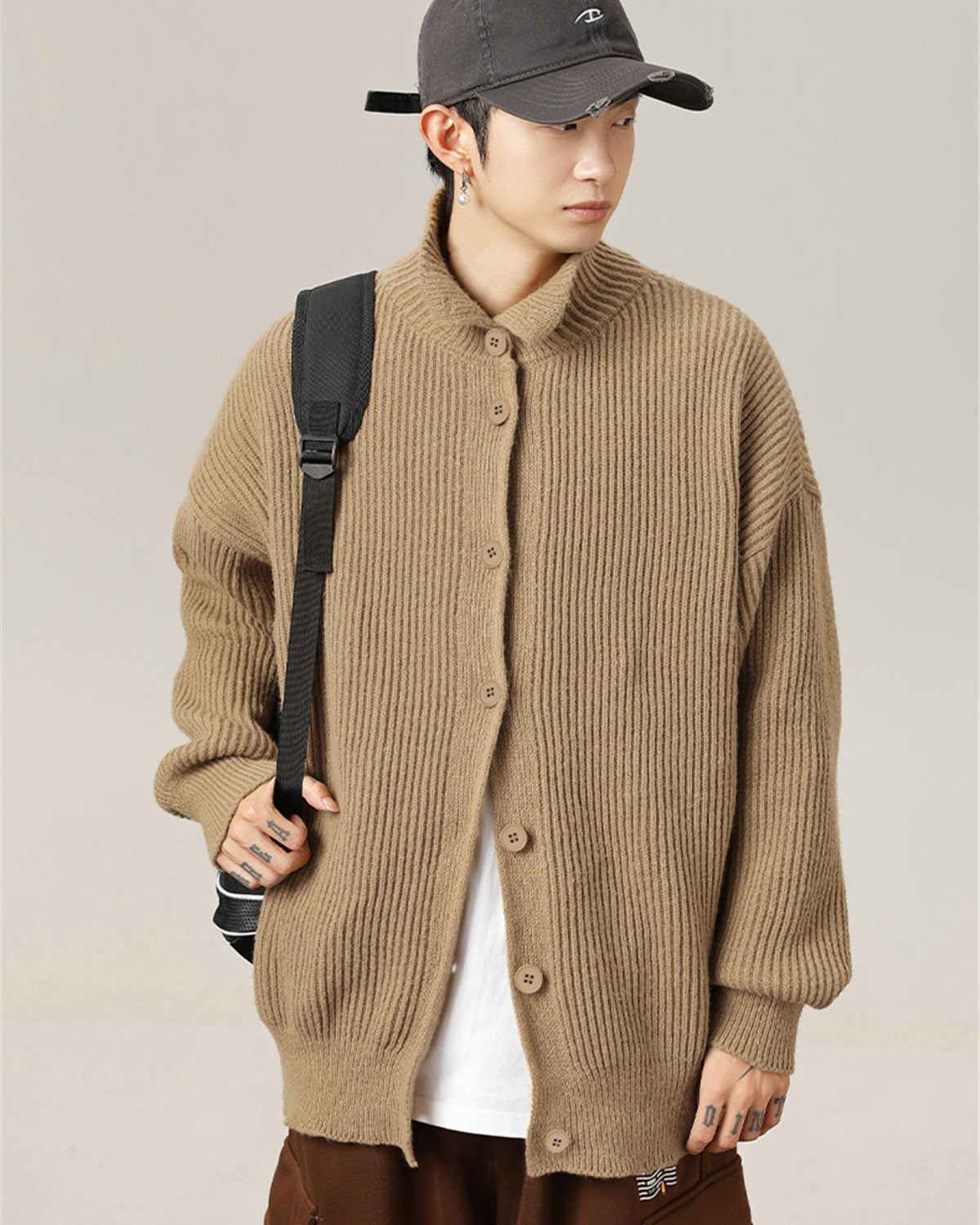Minimalist Heavy Rib Knit Cardigan