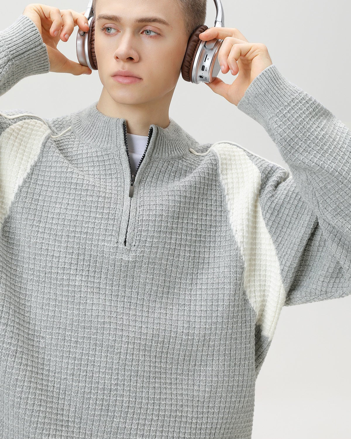 Waffle Half-Zip Sweater