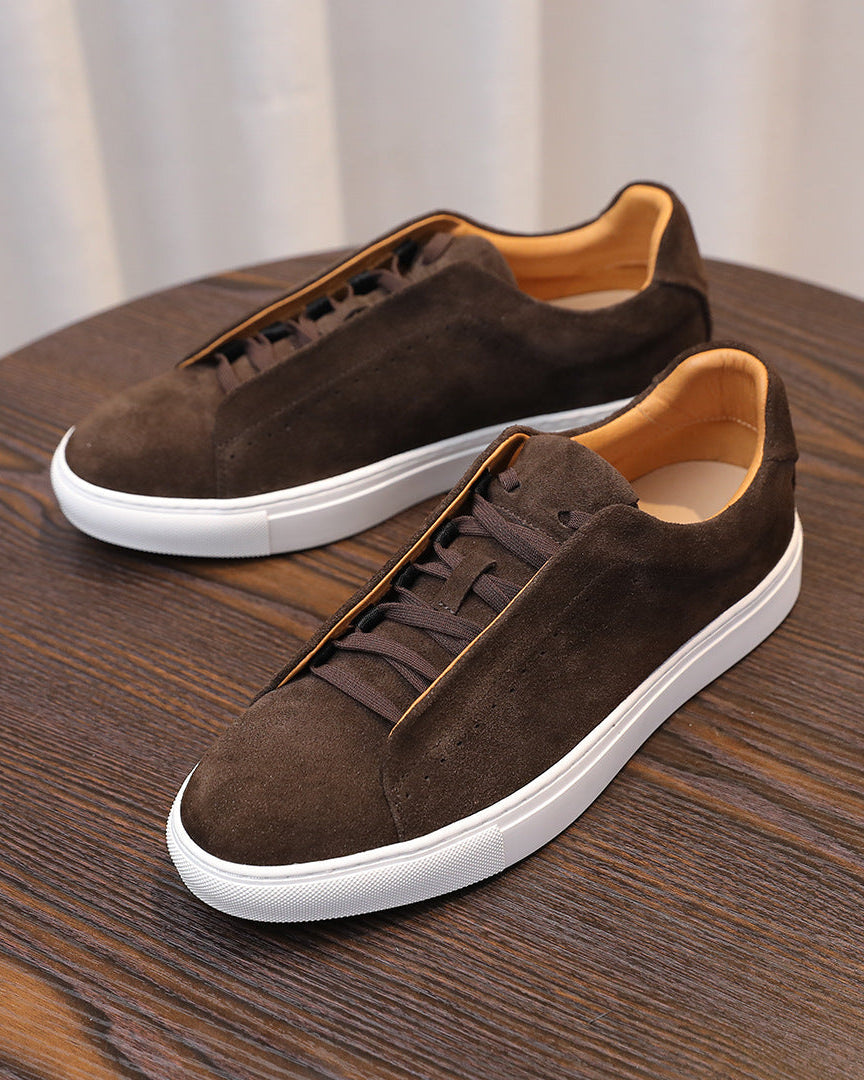 The Softey Suede Low Sneakers - brown