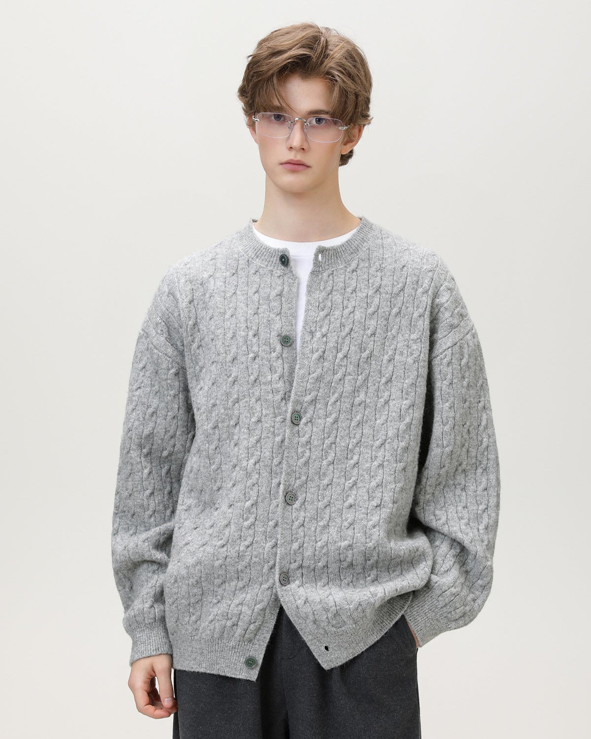 Cable Knit Button Cardigan