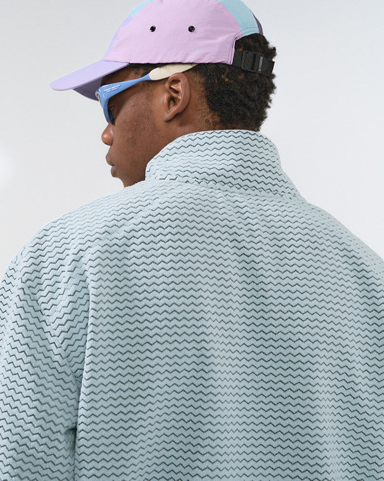 The Waffle Pattern Zip Jacket